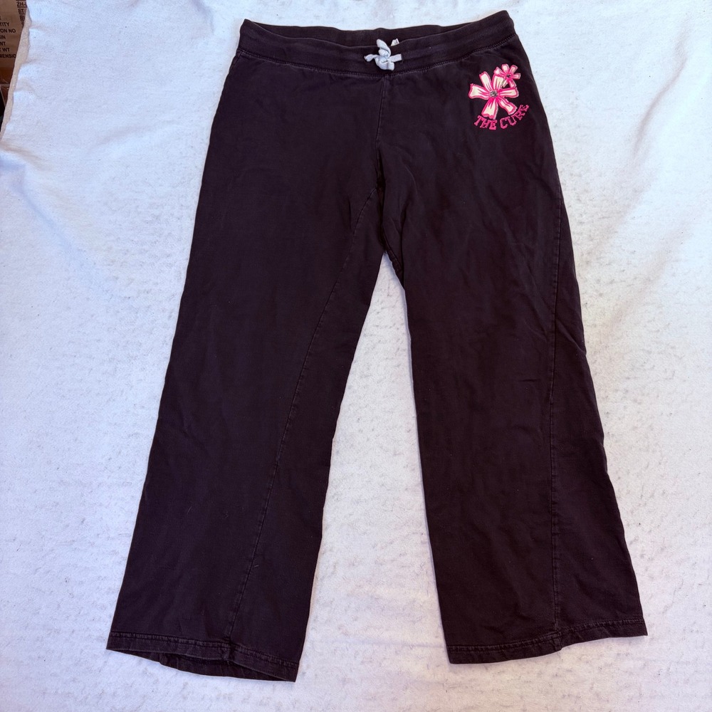 Cure Foundation Sweatpants Womens XL Black Breast Cancer Awareness Wide Leg
